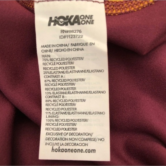 Hoka Hupana Performance Tights Workout Exercise Leggings Purple Yellow Small - Picture 6 of 16